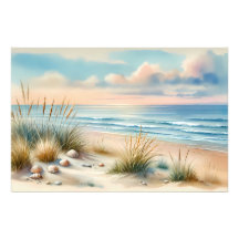 Pastel Coastal Dunes Watercolor