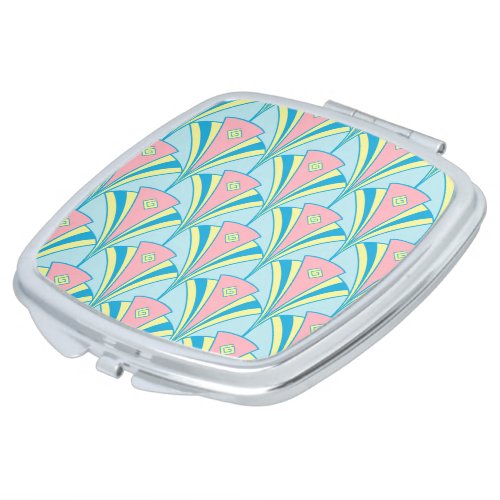 Pastel Color Art Deco Pattern Vanity Mirror