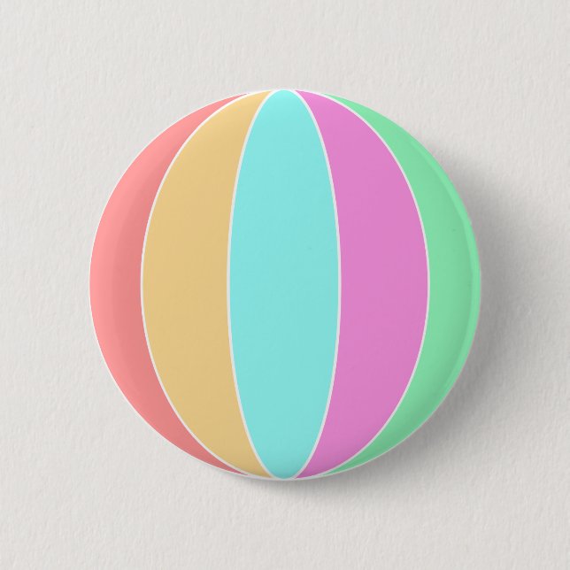 Pastel Color Beach Ball Button (Front)