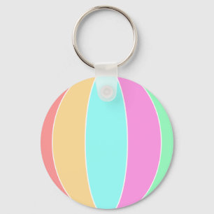 Pastel Color Beach Ball Keychain