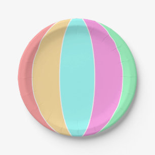 Pastel Color Beach Ball Paper Plates