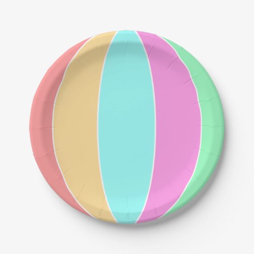 Pastel Color Beach Ball Paper Plates