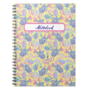 Pastel Color Birds and Flowers Notebook