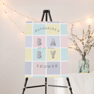 Pastel Color Block Gold Baby Shower  Foam Board
