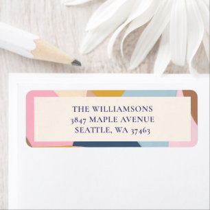 Pastel Color Block Modern Holiday Return Address Label