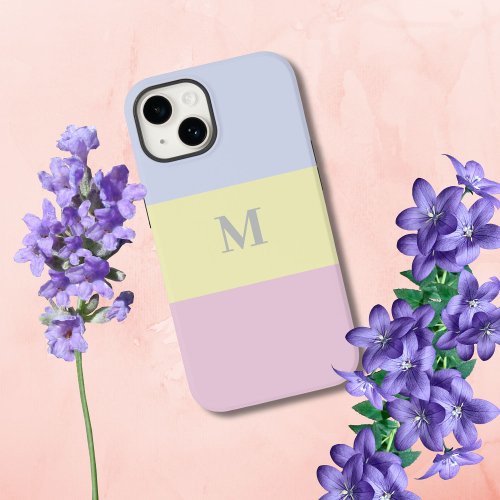 Pastel Color Block Monogram Initial  Case_Mate iPhone 14 Case