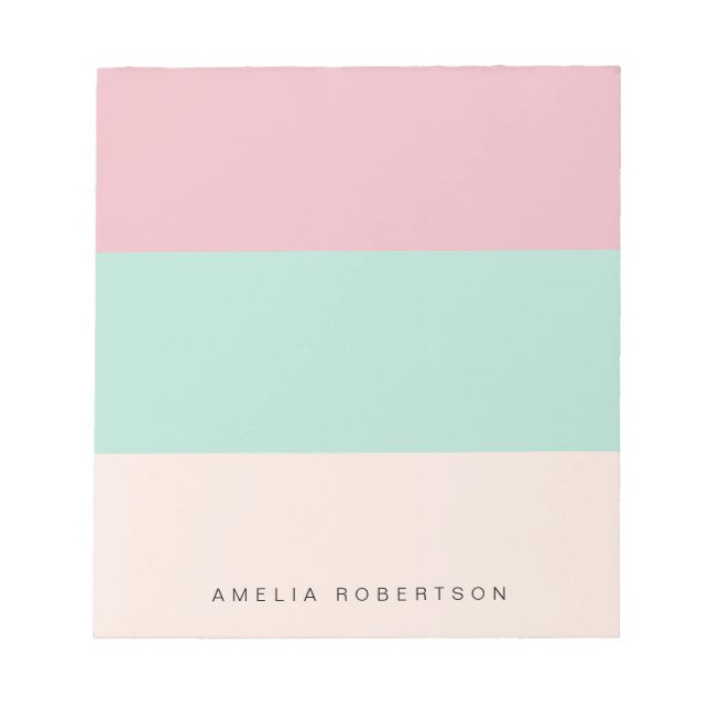 Pastel color block personalized  notepad (Front)