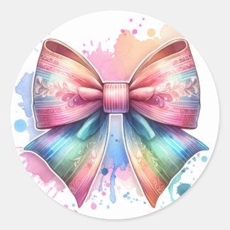Pastel color bow stickers