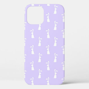 Pastel Color Bunny Pattern Blue Background Pet iPhone 12 Case