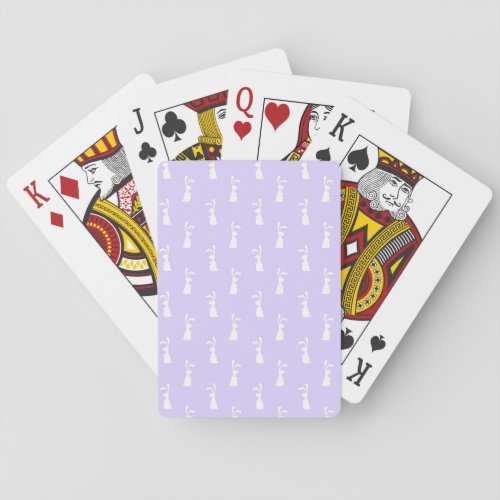 Pastel Color Bunny Pattern Blue Background Pet Playing Cards