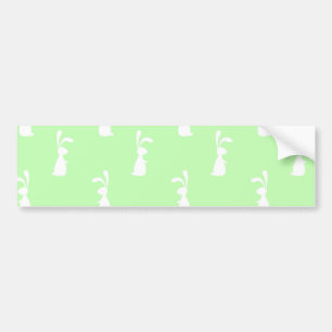 Pastel Color Bunny Pattern Mint Background Pet Bumper Sticker