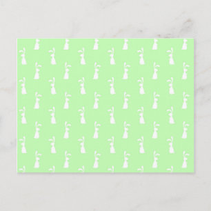 Pastel Color Bunny Pattern Mint Background Pet Postcard