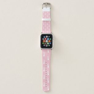 Pastel Color Bunny Pattern Pink Background Pet Apple Watch Band