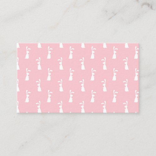 Pastel Color Bunny Pattern Pink Background Pet Business Card