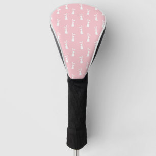 Pastel Color Bunny Pattern Pink Background Pet Golf Head Cover