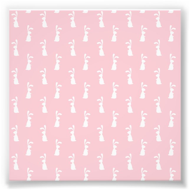 Pastel Color Bunny Pattern Pink Background Pet Photo Print (Front)