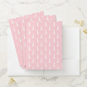 Pastel Color Bunny Pattern Pink Background Pet Pocket Folder
