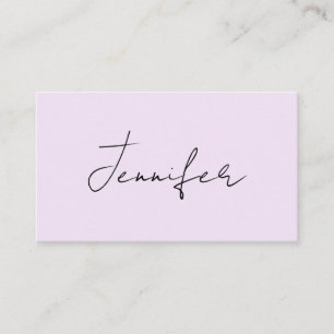 Pastel Color Calligraphy Elegant Plain Simple Name Enclosure Card