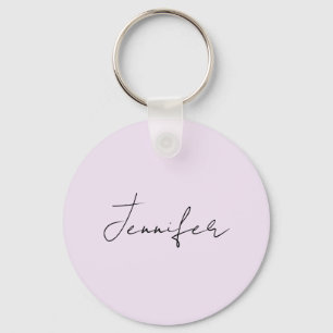 Pastel Color Calligraphy Elegant Plain Simple Name Keychain