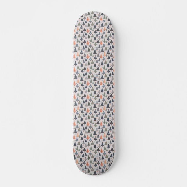 Pastel Color Christmas Tree Pattern Skateboard (Front)