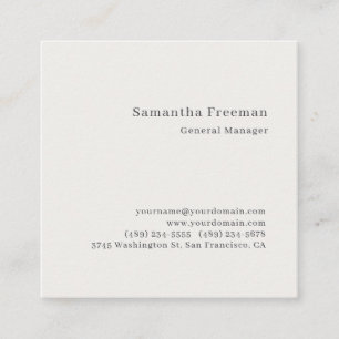 Pastel Color Classical Plain Minimalist Square Business Card