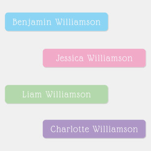 Pastel Color Coded Family Waterproof Kids' Labels