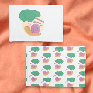 Pastel color Cute Snail Pattern Personalized kids Pillow Case