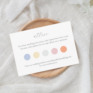 Pastel Color Dot Attire Wedding Dress Code Enclosure Card