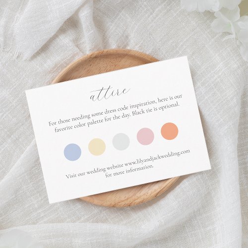 Pastel Color Dot Attire Wedding Dress Code  Enclosure Card