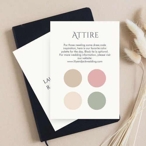 Pastel Color Dot Wedding Attire Dress Code  Enclosure Card