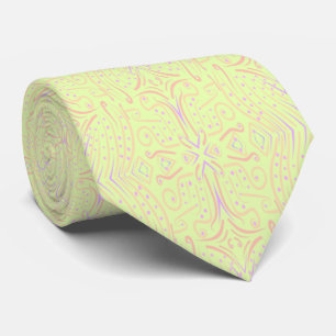 Pastel Color Dots And Tapered Lines Pattern Art Neck Tie