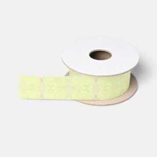 Pastel Color Dots And Tapered Lines Pattern Art Satin Ribbon