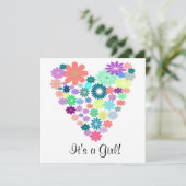 Pastel Color Floral Heart Baby Shower Invitation (Standing Front)