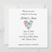 Pastel Color Floral Heart Baby Shower Invitation (Back)