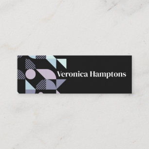 Pastel Color Geometric Patterns Mini Business Card