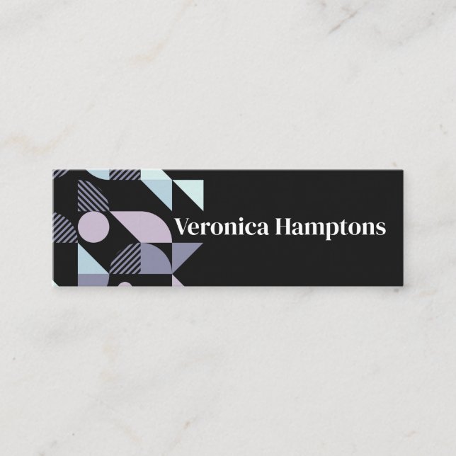 Pastel Color Geometric Patterns Mini Business Card (Front)