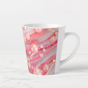 Pastel Color Glitter Pearl Print Latte Mug