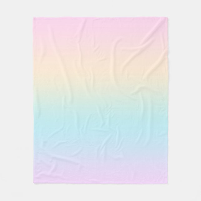 Pastel color gradient fleece blanket (Front)