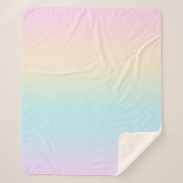 Pastel color gradient sherpa blanket (Front)
