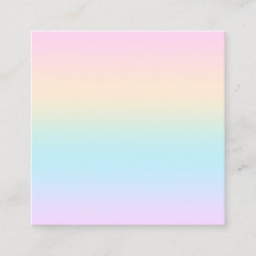 Pastel color gradient square business card