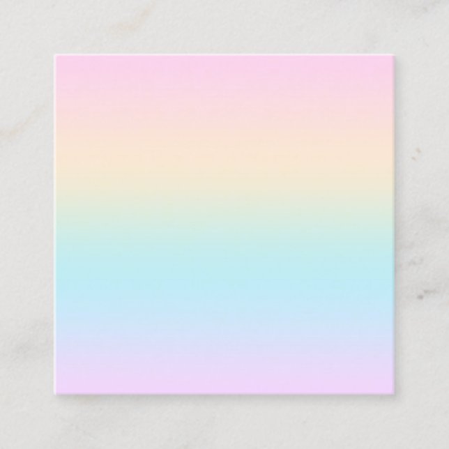 Pastel color gradient square business card (Front)