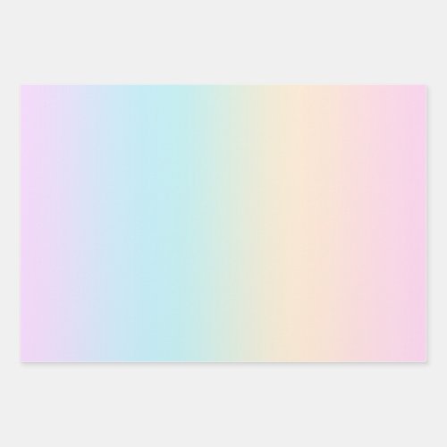Pastel color gradient wrapping paper sheets