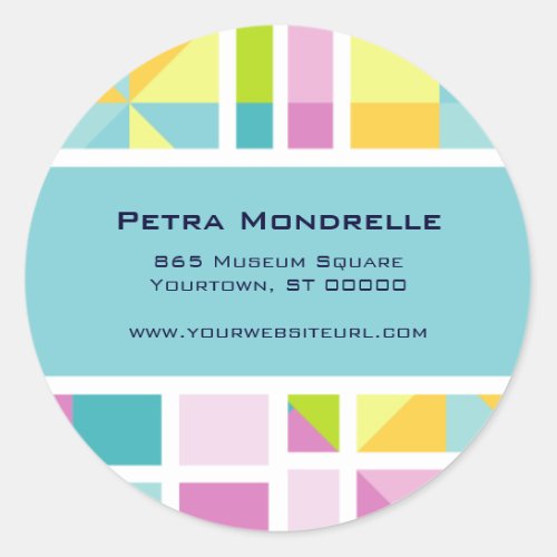 Pastel Color Grid Aqua Sticker