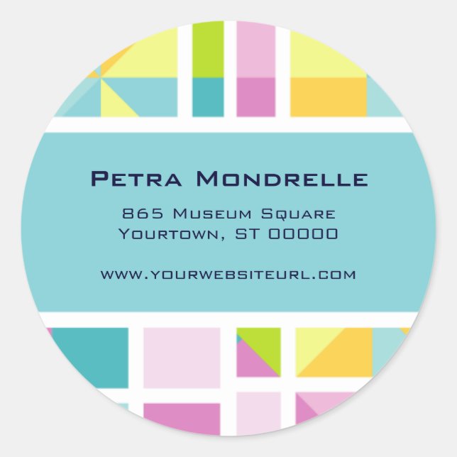 Pastel Color Grid (Aqua) Sticker (Front)