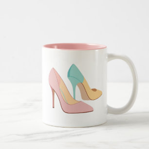 Pastel color high heels for you GIRL Two-Tone Coffee Mug