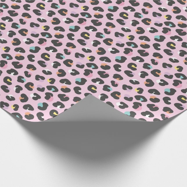 Pastel color leopard spots wrapping paper (Corner)