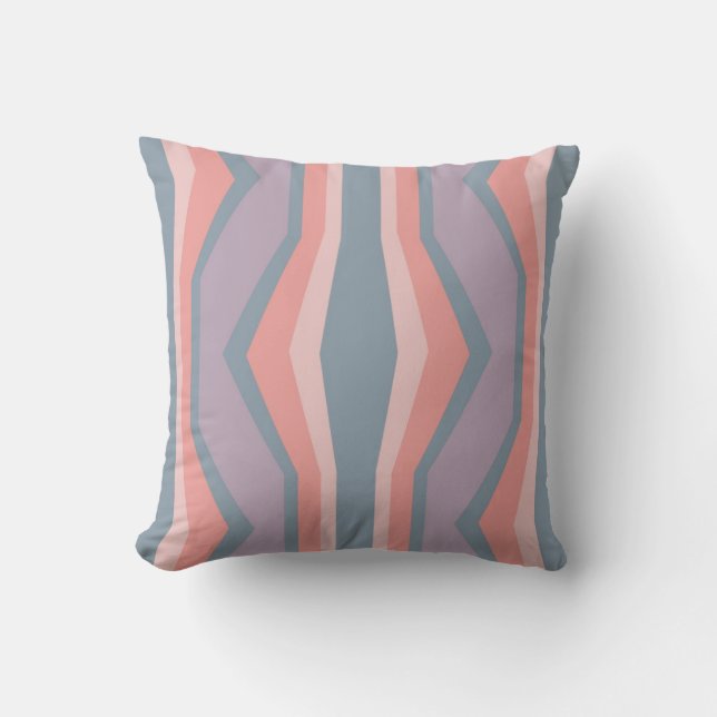 pastel color lines pattern throw pillow (Front)