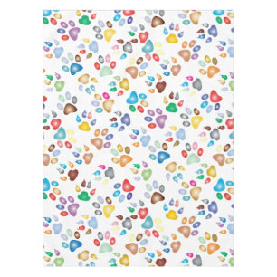 Pastel Color Paw Print  Tablecloth