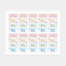 Pastel Color Personalized Name School Kids' Labels