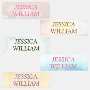 Pastel Color Personalized Name School  Kids' Labels